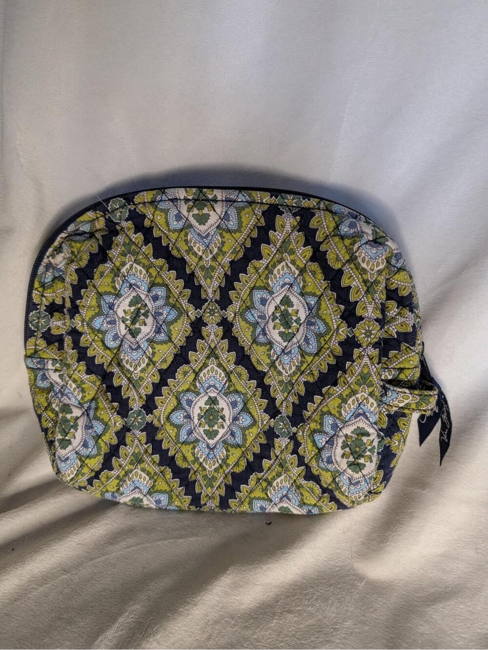 Vera Bradley Quilted Handbag  Cotton Cosmetic  Green Blue